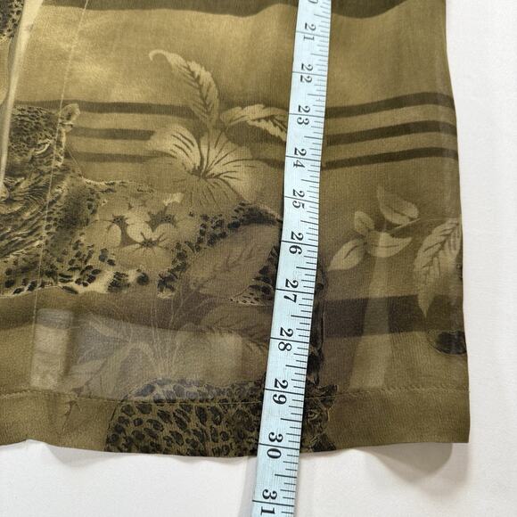 Joseph Ribkoff Cheetah Sheer Open Front Short Sleeve Blouse Top - Tan Wms 12 - Picture 10 of 13